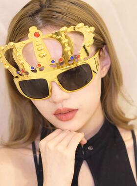 聚会系列皇冠卡通装饰聚会生日快乐眼镜派对墨镜国王眼镜太阳眼镜