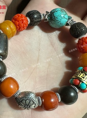 新中式陶瓷多宝手链女国风禅意手串复古民族风diy古风汉服手串