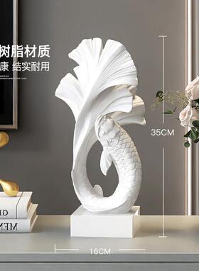 锦鲤摆轻奢高级旺感nsd24101小众客厅宅酒柜电视件入户玄关桌面装