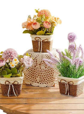 假花仿真花装饰品摆件陶