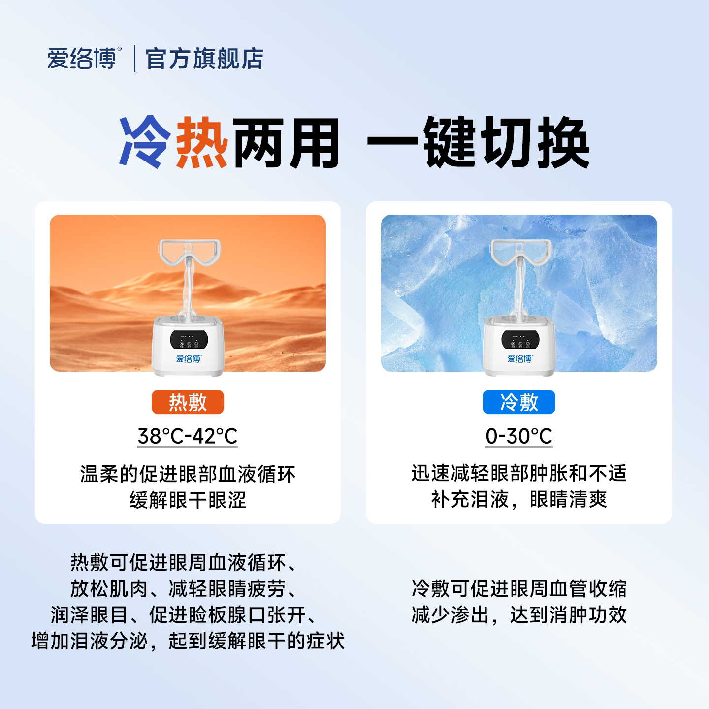 眼睛雾化熏蒸润眼护眼仪缓解眼部疲劳冷热spa干眼症蒸汽热敷