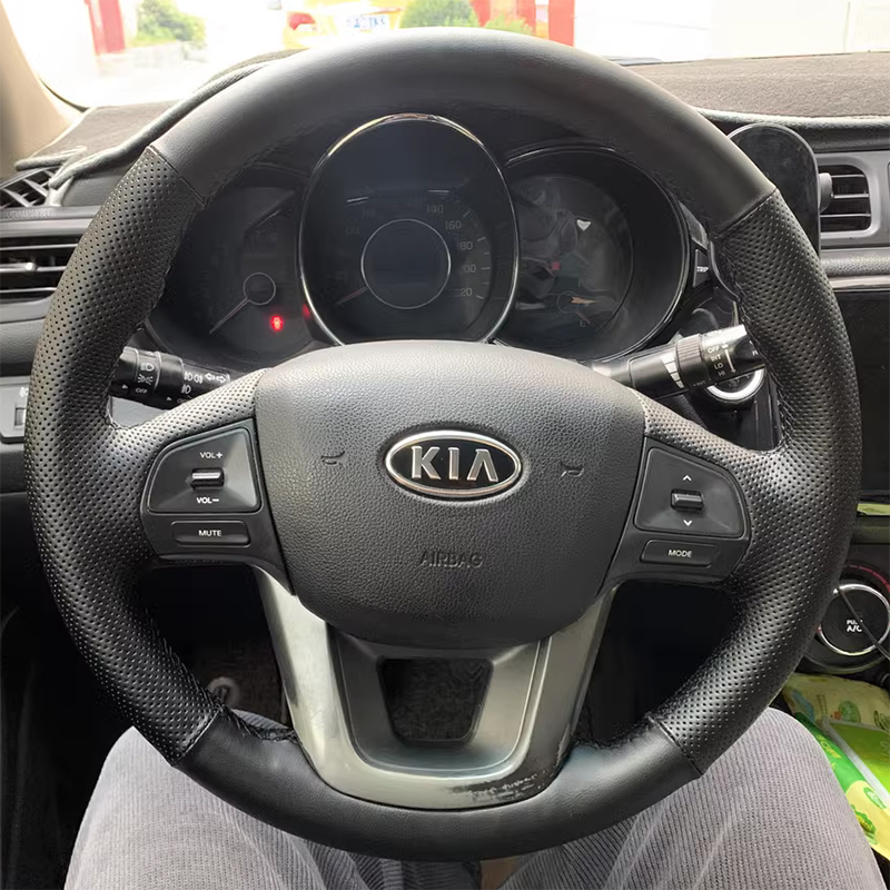 适用于11-12款起亚K2方向盘套真皮手缝把套专车专用全包款内饰 - 图3