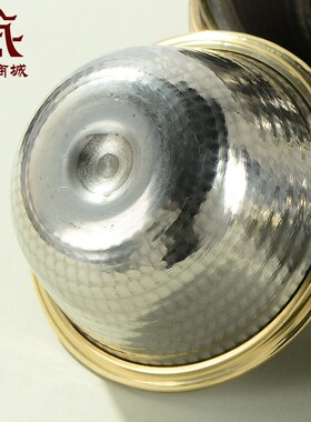 速发藏铜净村锤纹供水碗室内家用青水碗桌面供水杯圣水杯摆件