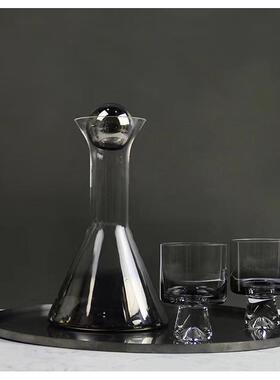 酒欧式用水晶玻璃醒酒器红装饰家酒瓶具托盘摆件饰FWC品几酒何造