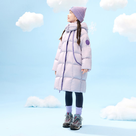 Qidong Children's Wear Snow Puff Girls' Down Jacket 2026 Winter New Children's Three-Proof Long Goose Down Jacket