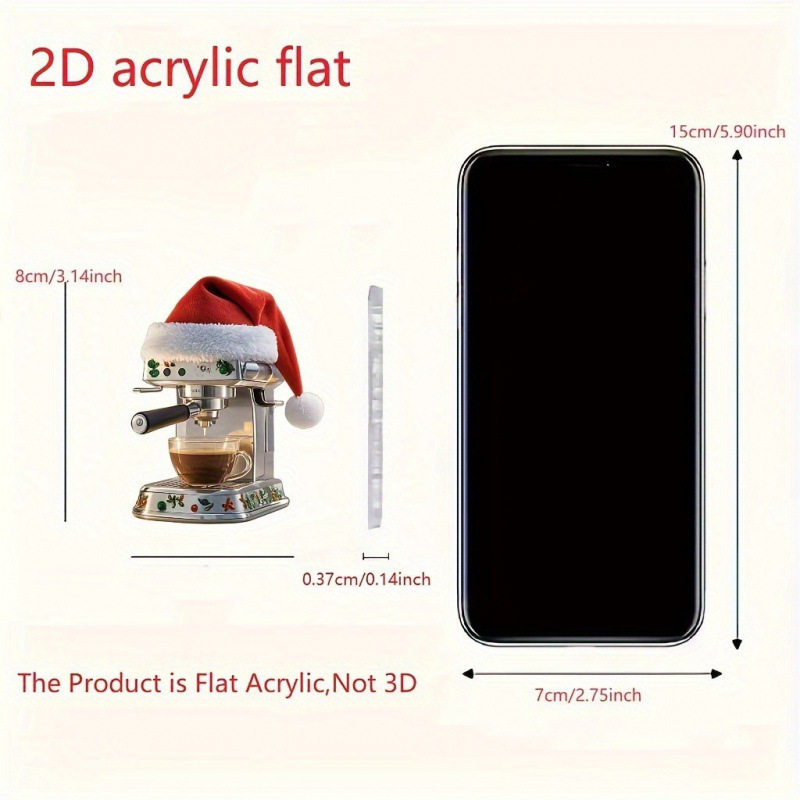 圣诞节亚克力咖啡机挂件挂饰礼品送闺蜜礼物车载装饰节日装扮用品,淘宝优惠券,粉丝福利购,淘宝优惠卷