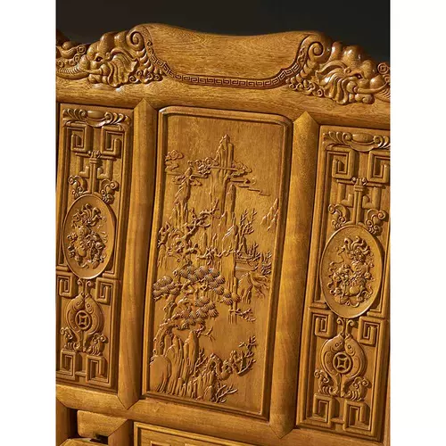 Комбинация дивана и стула Golden nanmu, журнальный столик из массива дерева, резьба из массива дерева, антикварная гостиная, классическая мебель из красного дерева в китайском стиле.