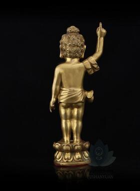 纯铜释宝CKQ迦牟尼佛像摆件黄铜太子佛佛宝客佛浴明心见性家居厅