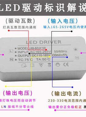 led平板灯驱动电源直发光镇流器55W60W88W恒流变压器driver配件