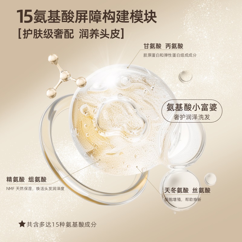 优尼蔻15氨基酸双效双大瓶洗发乳洗发水舒缓顺滑去屑质感蓬松