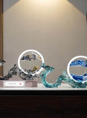 新中式龙年创意游龙流沙画沙漏解压摆件客厅电视柜玄关家居饰品