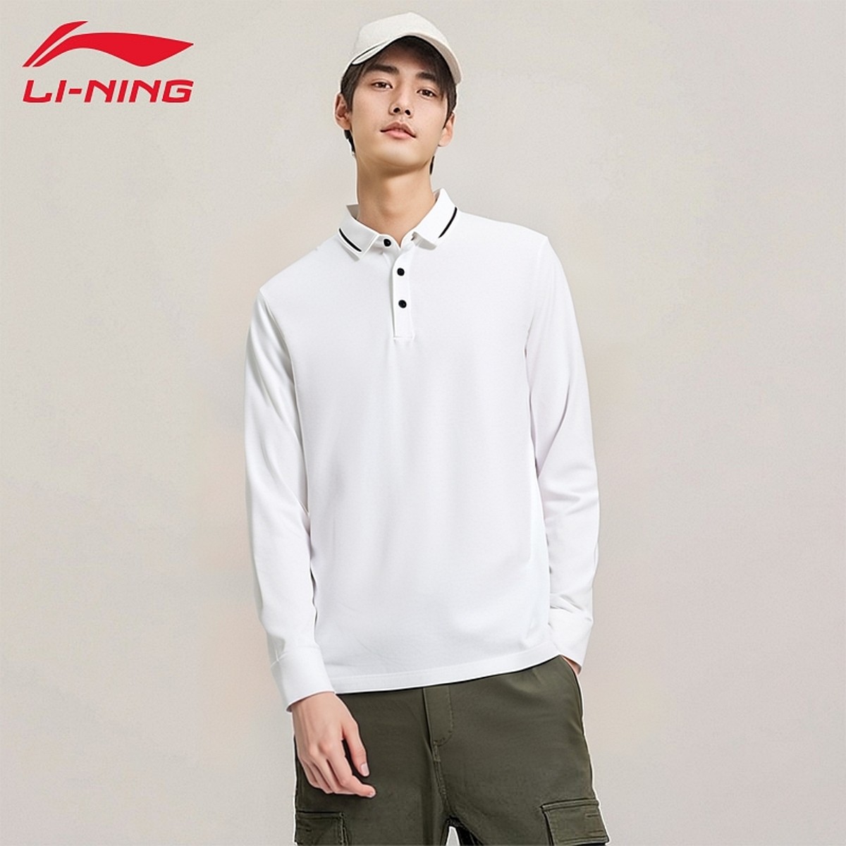 李宁长袖T恤男士春夏新款运动休闲都市商务翻领透气POLO衫APLU207,淘宝优惠券,粉丝福利购,淘宝优惠卷