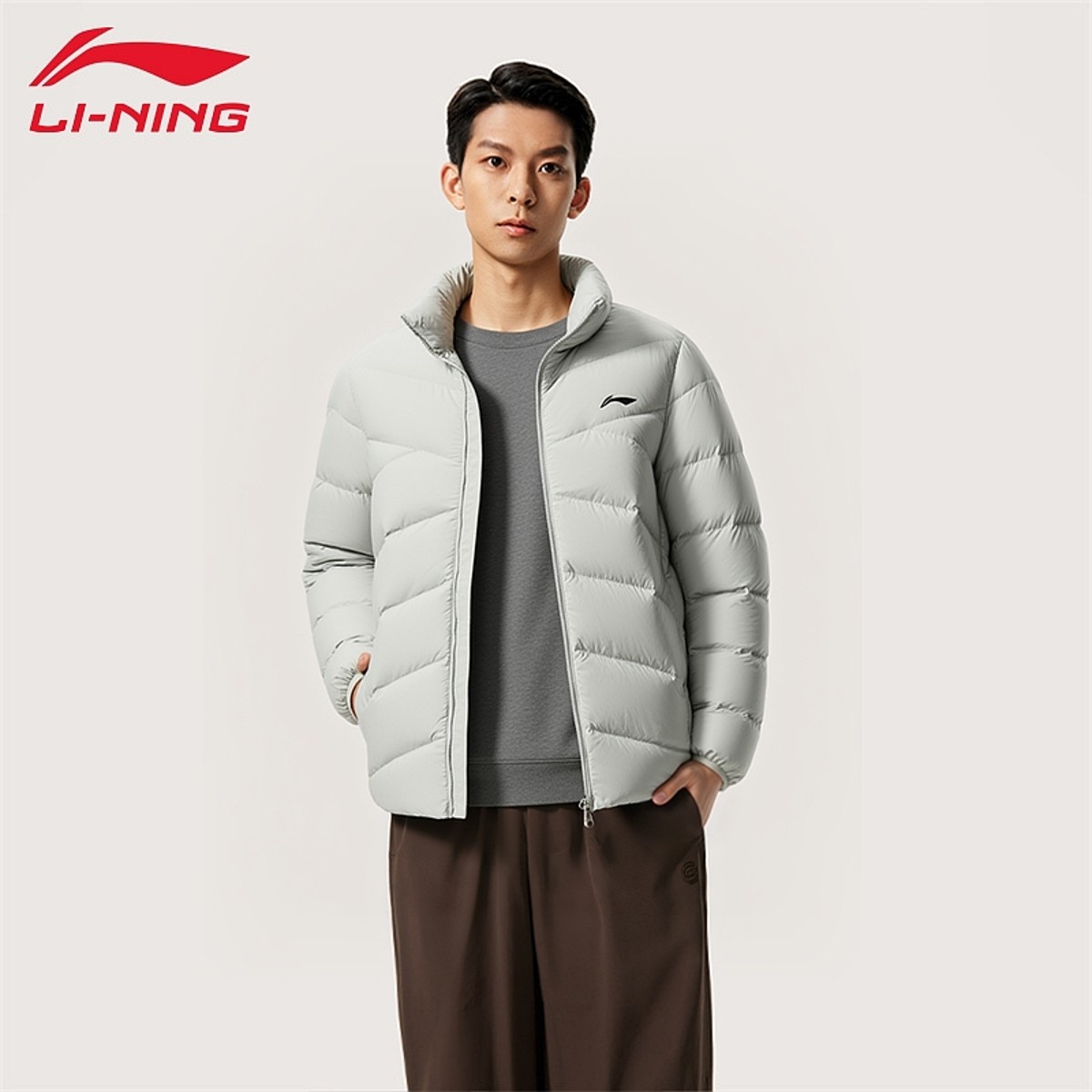 李宁短款羽绒服男冬季新款健身鸭绒保暖防风立领外套上衣AYMU559,淘宝优惠券,粉丝福利购,淘宝优惠卷