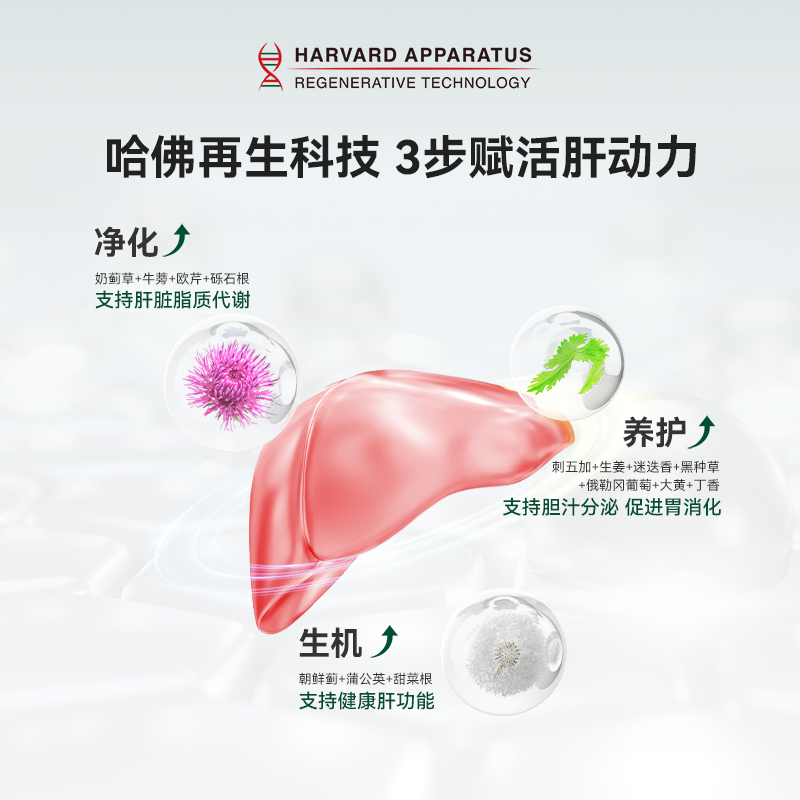美国原装进口哈佛再生科技护肝片水飞蓟熬夜肝火旺