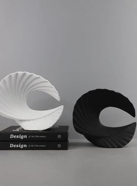 北欧海浪扇子工艺品树脂摆设客厅电视柜样板房展示柜摆件饰品手工