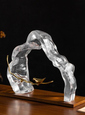 速发新中式透软假山禅意茶室博古架摆件饰楼处高级感客厅玄关明装