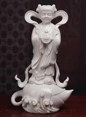 速发菩奉护家用居家供善财童子龙金童玉陶瓷观音阁法佛像语佛摆件