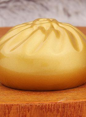 黄铜包子蒸蒸日上包赚包赢小福包办公家居桌面装饰摆件工艺品