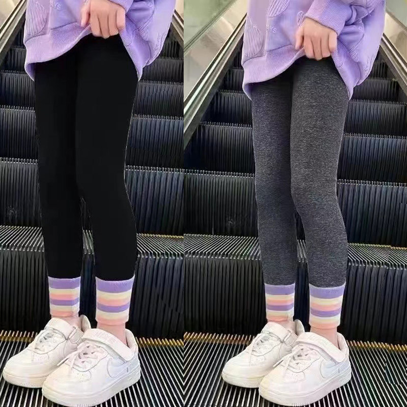 女童洋气裤子春秋季新款中小儿童宝宝加厚磨毛修身高腰休闲打底裤,淘宝优惠券,粉丝福利购,淘宝优惠卷