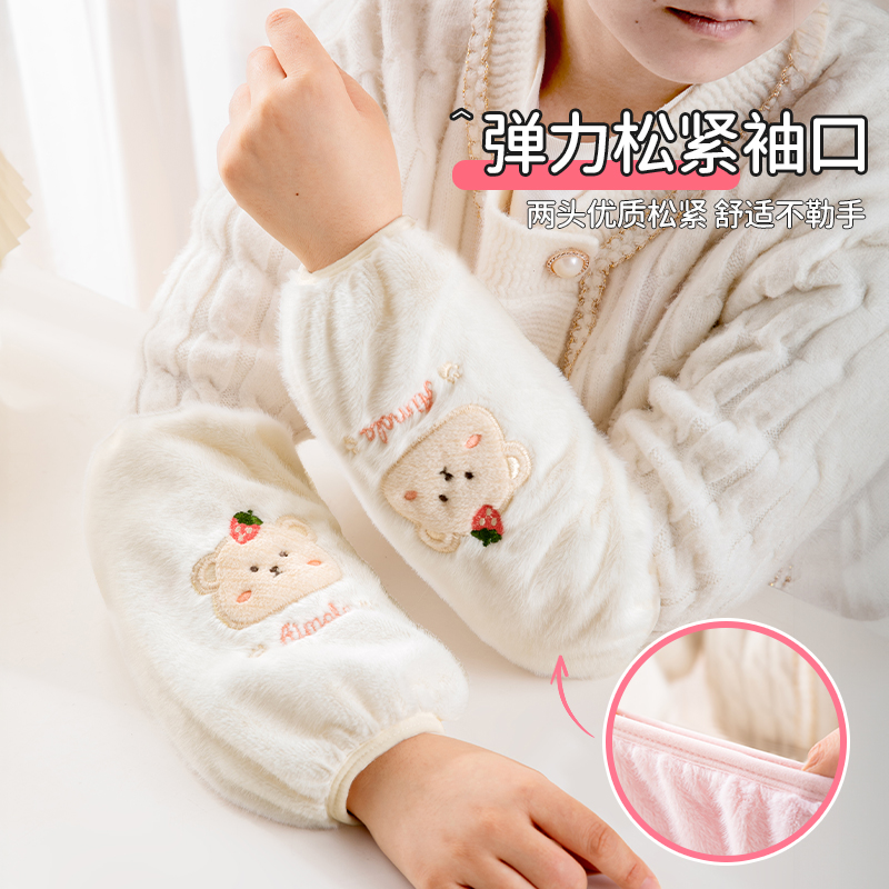 袖套2025新款可爱成人女款长款防脏手袖冬季羽绒服专用加大厚套袖 - 图0