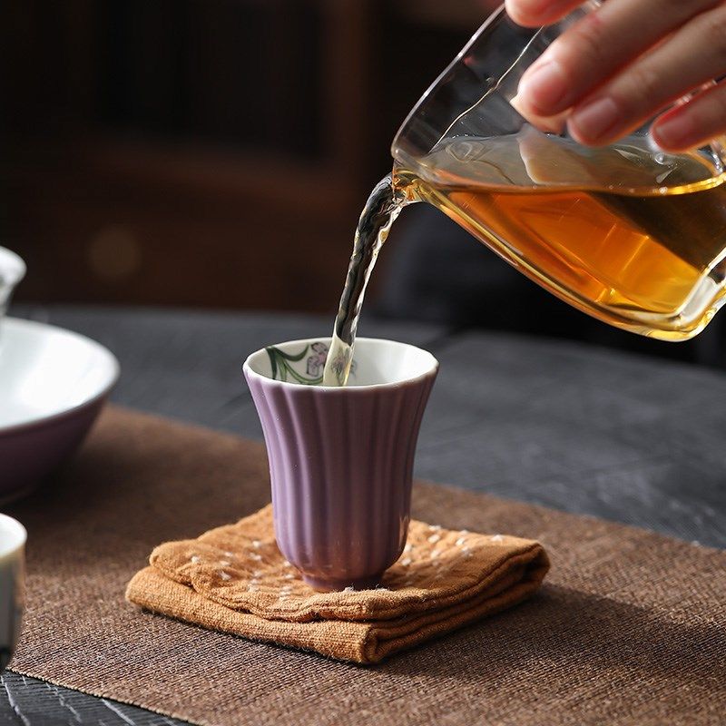 陶瓷功夫茶具品茗杯紫o罗兰个人闻香杯主人杯普洱单茶杯小茶碗茶,淘宝优惠券,粉丝福利购,淘宝优惠卷