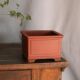 Purple sand flower pot square l red mud 24 caliber light pine and cypress bonsai Clivia orchid boutique handmade pot