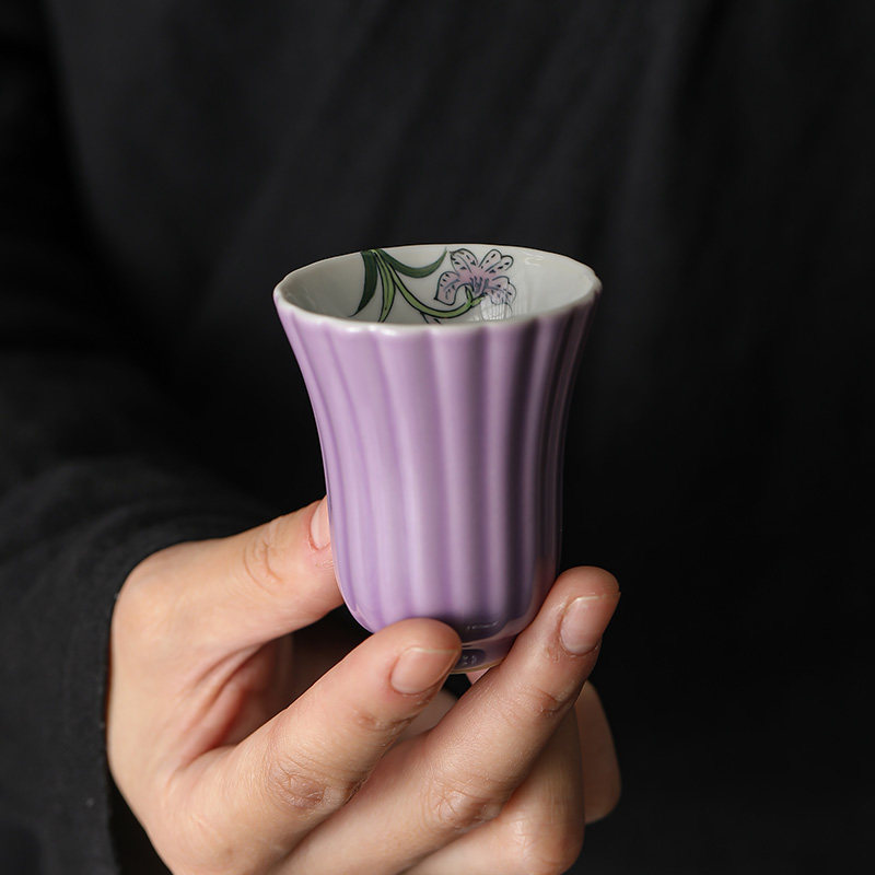 陶瓷功夫茶具品茗杯紫o罗兰个人闻香杯主人杯普洱单茶杯小茶碗茶,淘宝优惠券,粉丝福利购,淘宝优惠卷