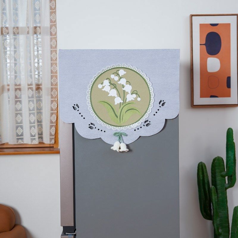 现代简约冰箱防尘盖布奶油风洗衣机防尘I罩刺绣家用单双开门冰箱,淘宝优惠券,粉丝福利购,淘宝优惠卷