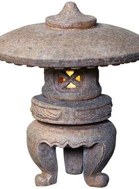 石灯笼仿古中式太阳能户外灯日式庭院灯别墅花园景观Y灯装饰品摆