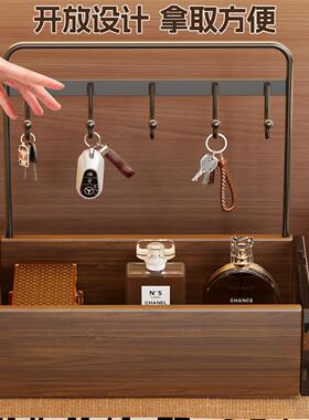 新款钥匙收纳玄关摆件入户门乔迁置物架门口鞋柜上创意复古桌面整