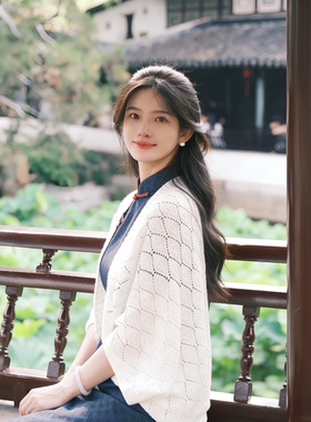 新中式针织披肩女2026新款旗袍外搭薄款春夏办公室空调房护肩坎肩