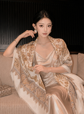 复古老钱风披肩女外搭2026新款