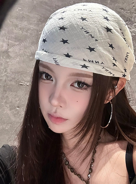 韩系星星印花头巾多功能方巾