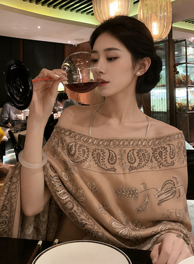 民族风咖色披肩外搭女2026新款
