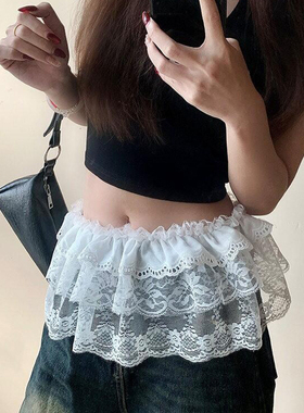 屁帘白色蕾丝花边女2026年新款