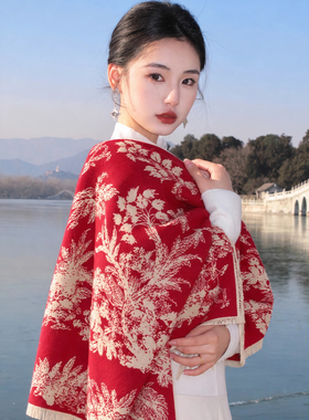 新中式红色披肩外搭女2026新款