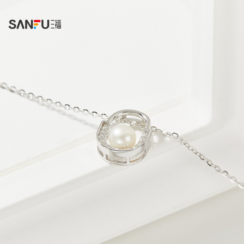 三福925银气质珠子短项链单条 文雅轻奢首饰配饰链条843536,淘宝优惠券,粉丝福利购,淘宝优惠卷