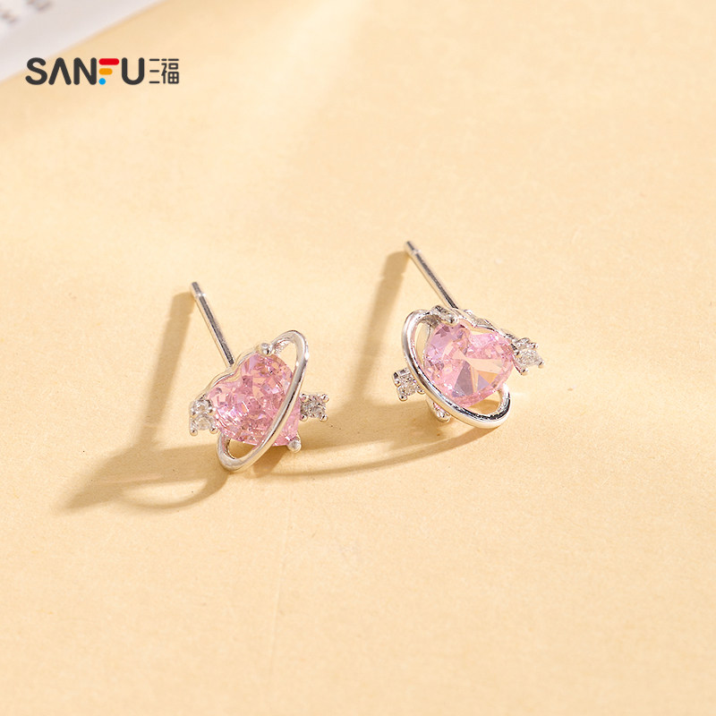 三福925银彩色星亮闪耳钉一对 时尚优雅首饰配饰耳环852157,淘宝优惠券,粉丝福利购,淘宝优惠卷