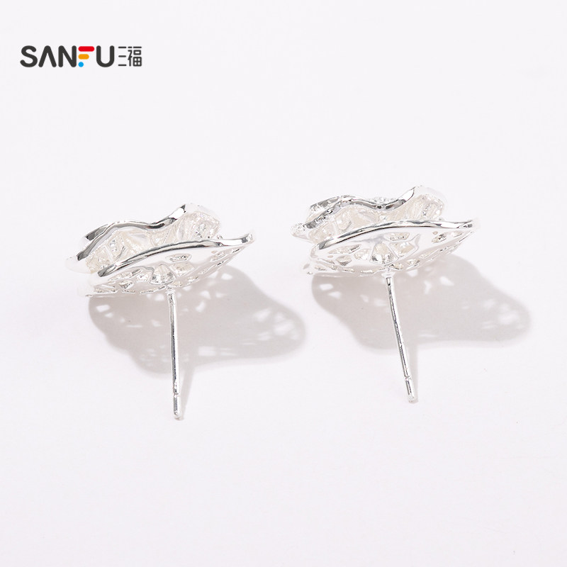 三福休闲折皱福锦耳钉一对 时尚个性活力首饰配饰耳环843659,淘宝优惠券,粉丝福利购,淘宝优惠卷