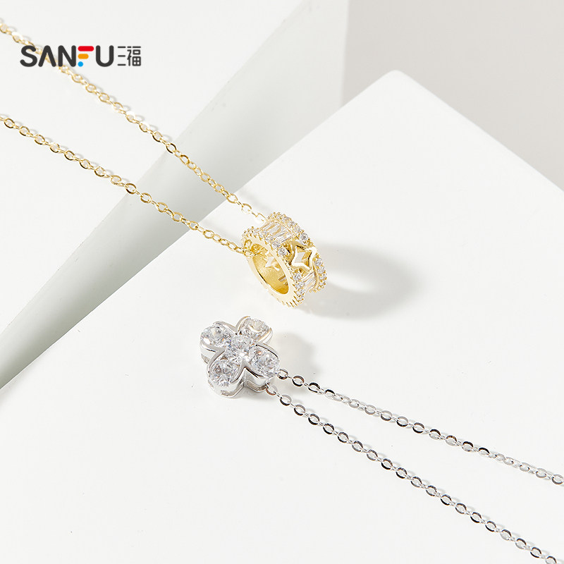 三福925银休闲蝶梦短项链单条 时尚小众首饰配饰链条839676,淘宝优惠券,粉丝福利购,淘宝优惠卷