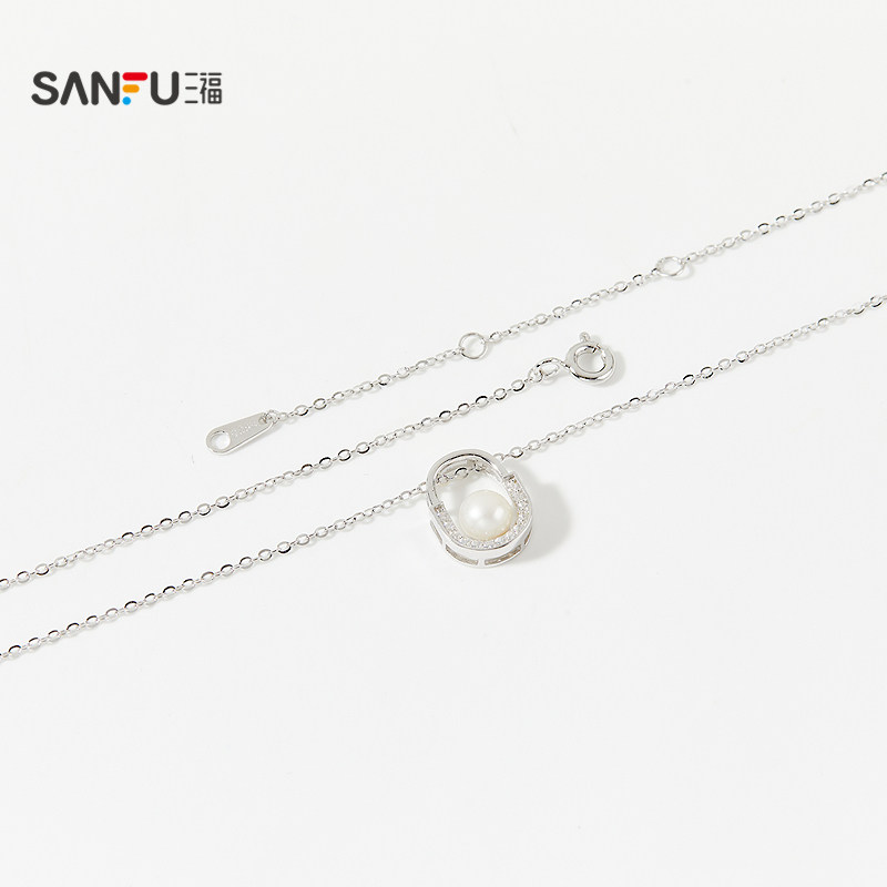三福925银气质珠子短项链单条 文雅轻奢首饰配饰链条843536,淘宝优惠券,粉丝福利购,淘宝优惠卷
