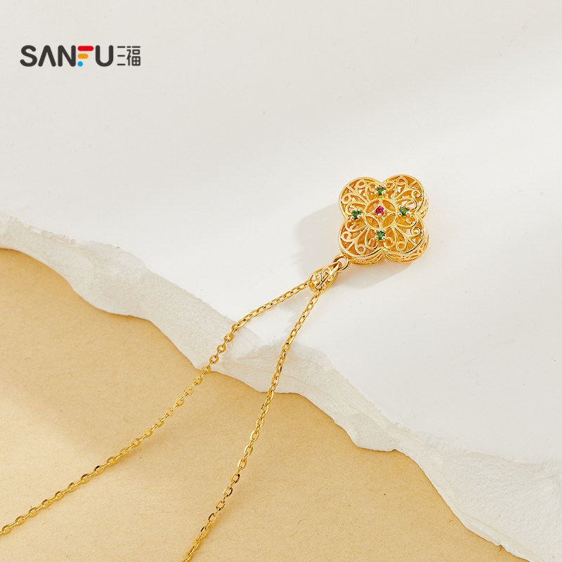 三福925银花丝福芦短项链单条 新中式时尚首饰配饰链条842115,淘宝优惠券,粉丝福利购,淘宝优惠卷