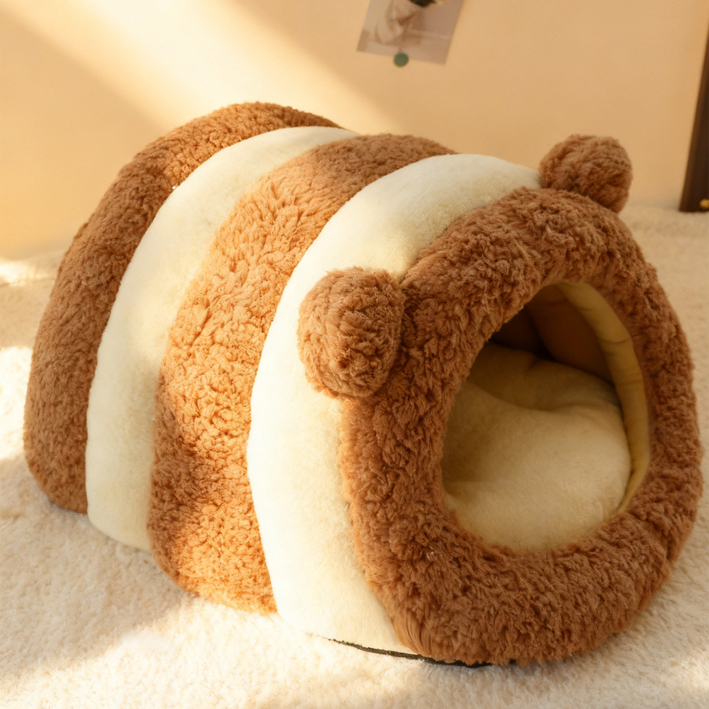 猫窝狗狗窝冬季保暖睡窝冬天加厚半封闭式冬用小型犬宠物猫咪睡袋,淘宝优惠券,粉丝福利购,淘宝优惠卷