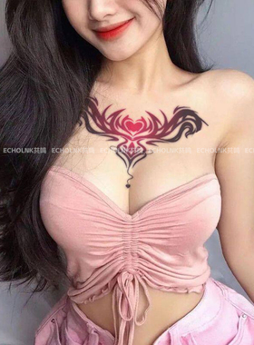 可洗胸前后腰小腹魅魔彩色纹身贴