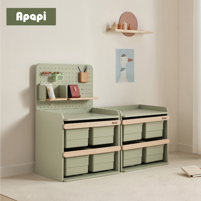 Apapi toy storage cabinet environmentally friendly solid wood large capacity