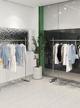 服装展示衣架加店粗锈钢落地式挂架男女不童装店BC-050中岛