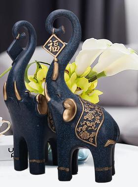 招客财大摆饰一乔对厅电视柜酒象柜创意新N:1122中式家居装饰新居