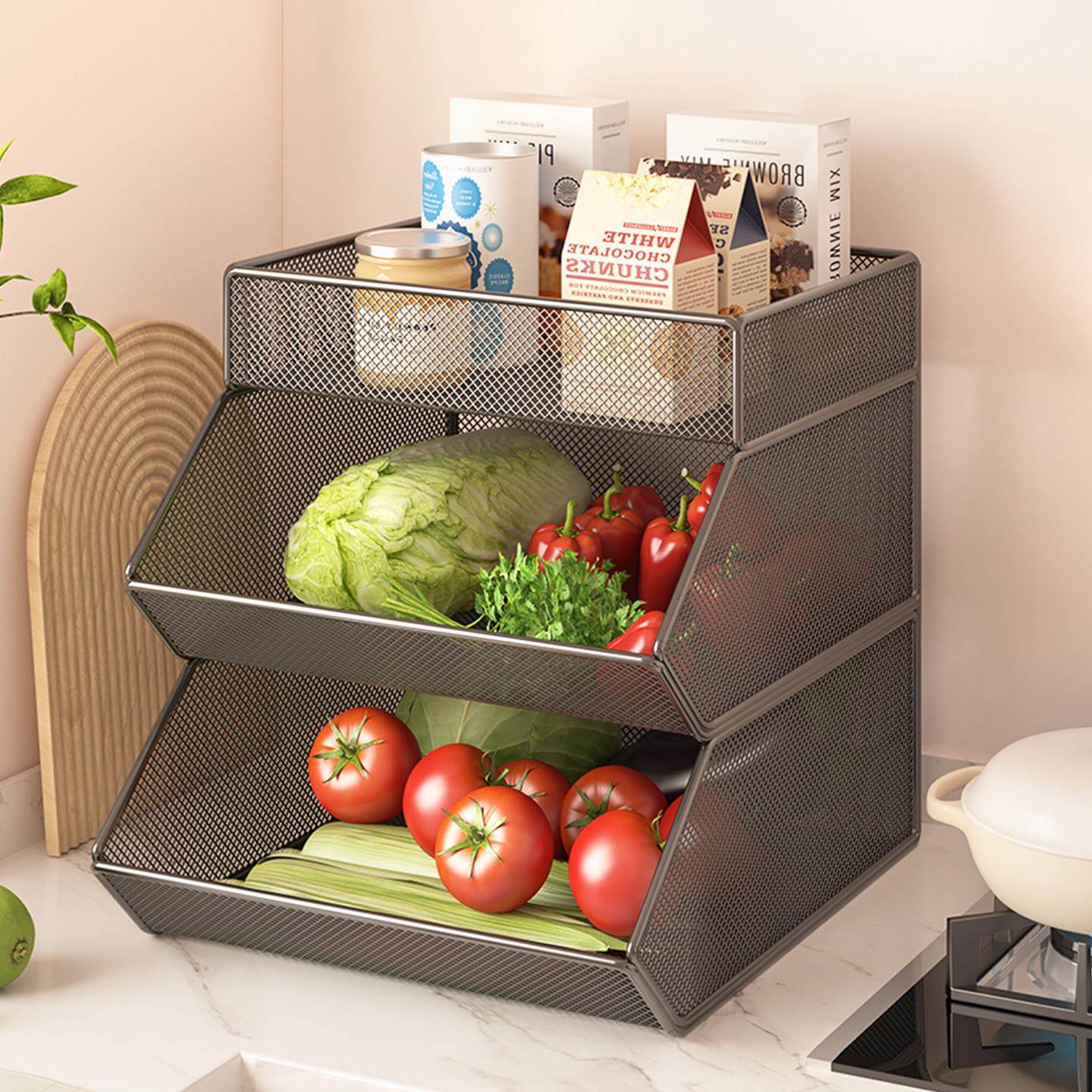 新款厨房蔬菜置物架家用多功能台面水果收纳架多层储物筐灶台台面,淘宝优惠券,粉丝福利购,淘宝优惠卷