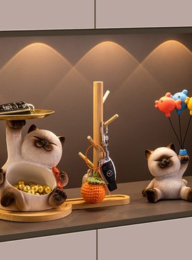 采购产品创意暹罗猫饰品,入口钥匙存储,家居装饰,客厅软装Y饰,乔