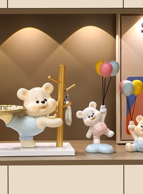 速发熊收摆玄关纳件入户门客厅奶油风家居饰装搬新家乔迁礼物